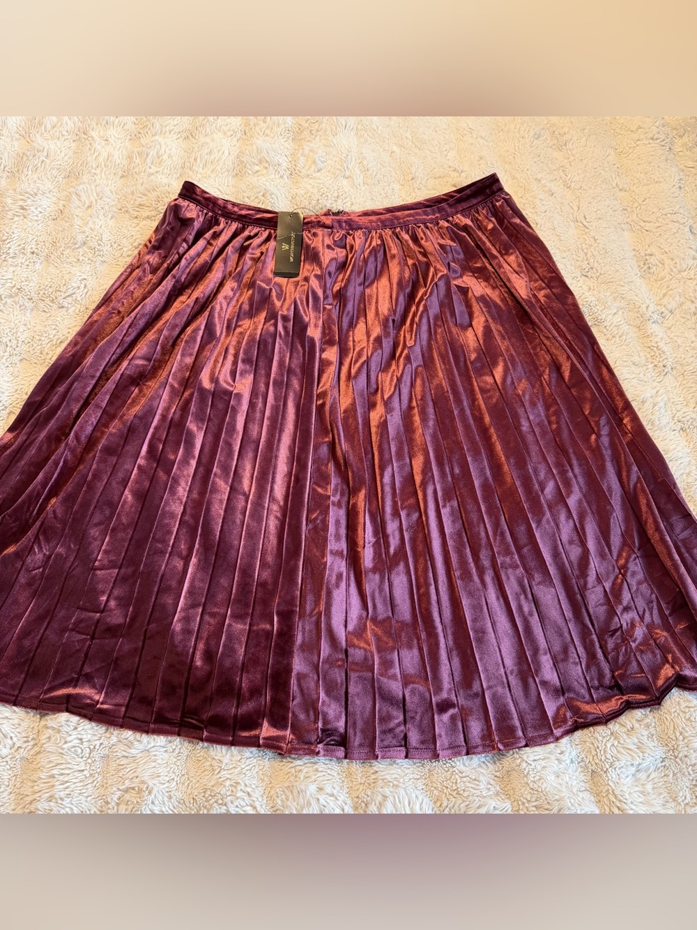 NWT Vtg Worthington Pleated Satin Midi Skirt Size 14 Whimsygoth